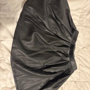 Girls leather pleated skirt